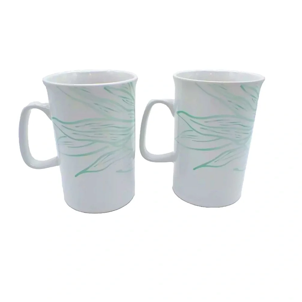 Starbucks Siren Mermaid Ceramic Mug Set Of Two Cups 11oz